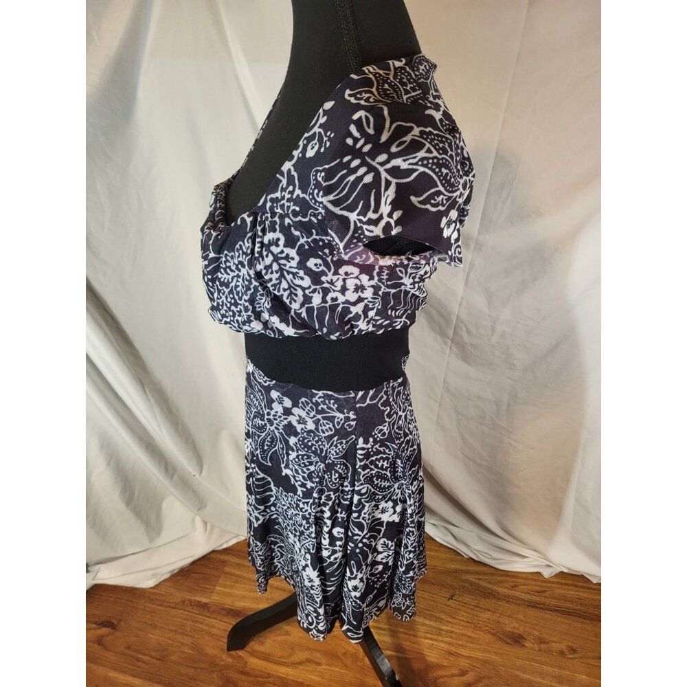 Vintage Y2K Sweet Pea by Stacy Frati Anthropologie Black Paisley Baby Doll Top L - Picture 4 of 6